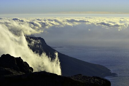 Panoramic mountain sky photo