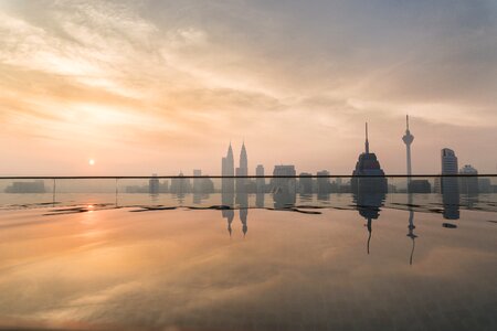 Dusk panoramic sky