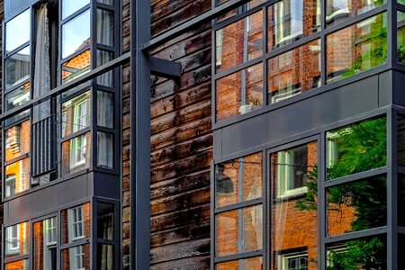 Glass wood reflection