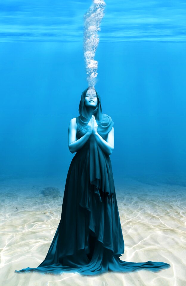 Blue background sand