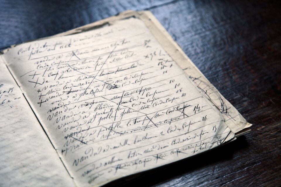 Paper old handwriting