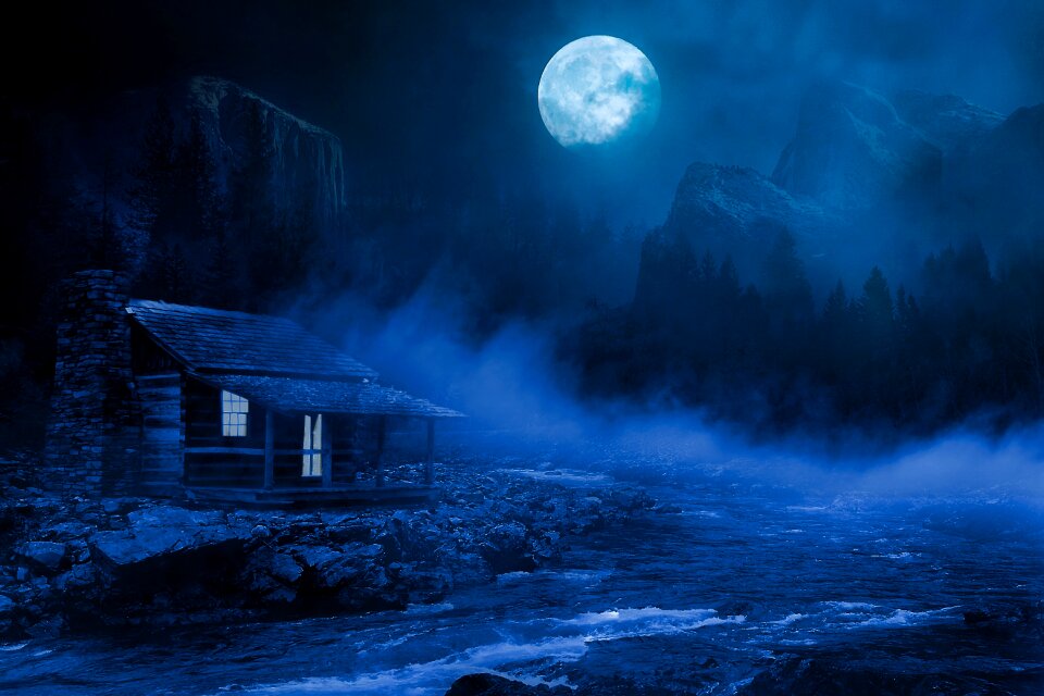 Illuminated fog river