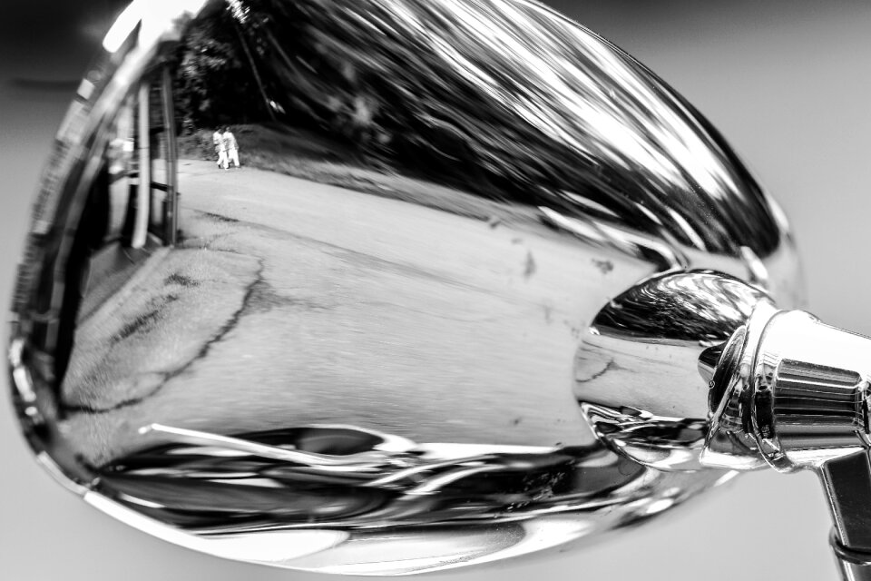 Bike reflection gray mirror