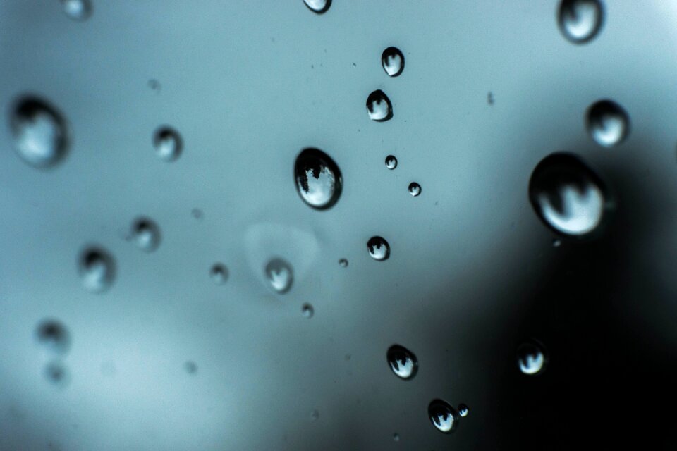 Droplets weather blue rain