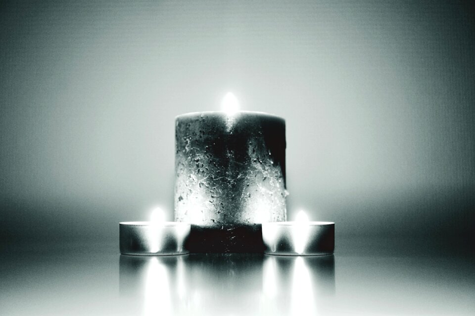 Candles wax black and white