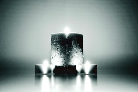 Candles wax black and white photo