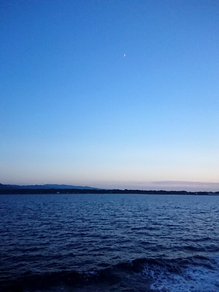 Moon light blue water