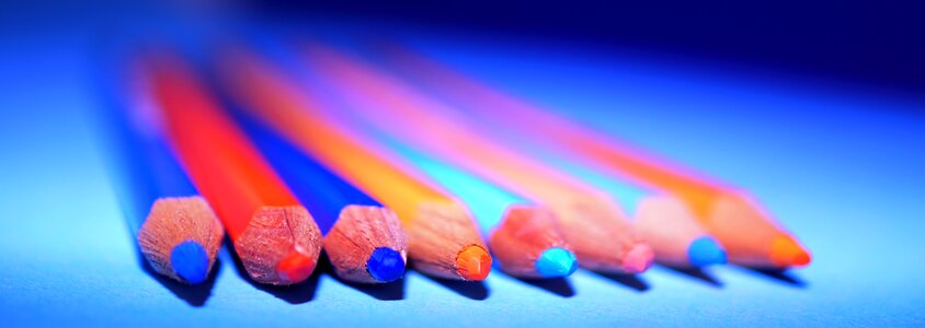 Materials blue red