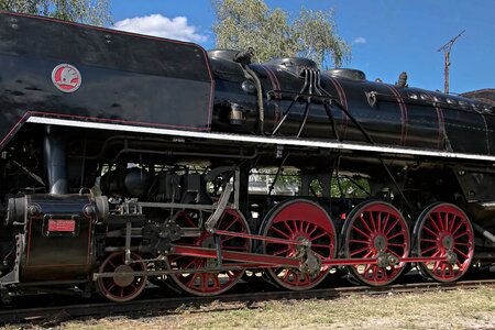 Retro railway steam locomotive