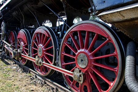 Retro railway steam locomotive