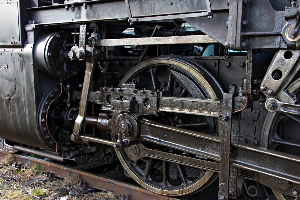 Retro railway steam locomotive