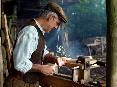 Artisan skill wood turner photo