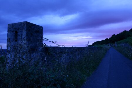 Gloomy night sunset photo