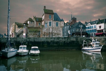 Boat reflection honfleur