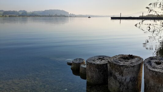 Lake summer morning photo