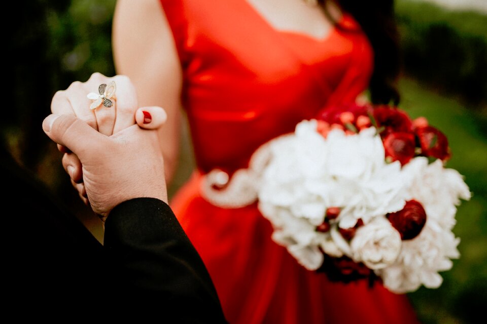 Hands bouquet love