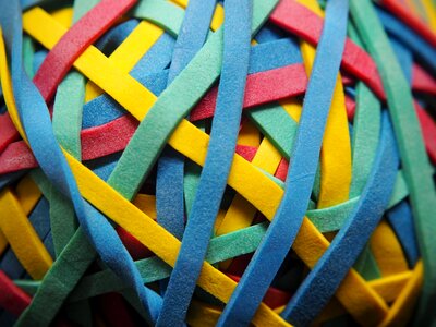 Rubber bands green yellow