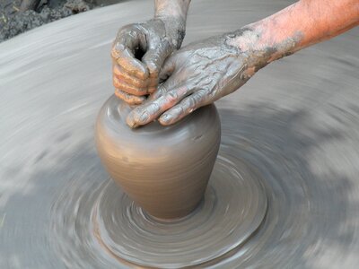 Craft potter gray work