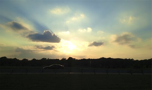 Clouds highway cars
