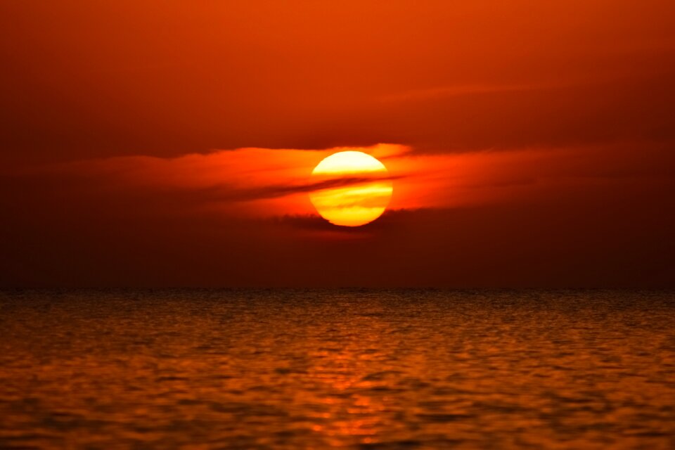 Sea dusk evening