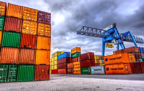 Stacked container terminal container handling