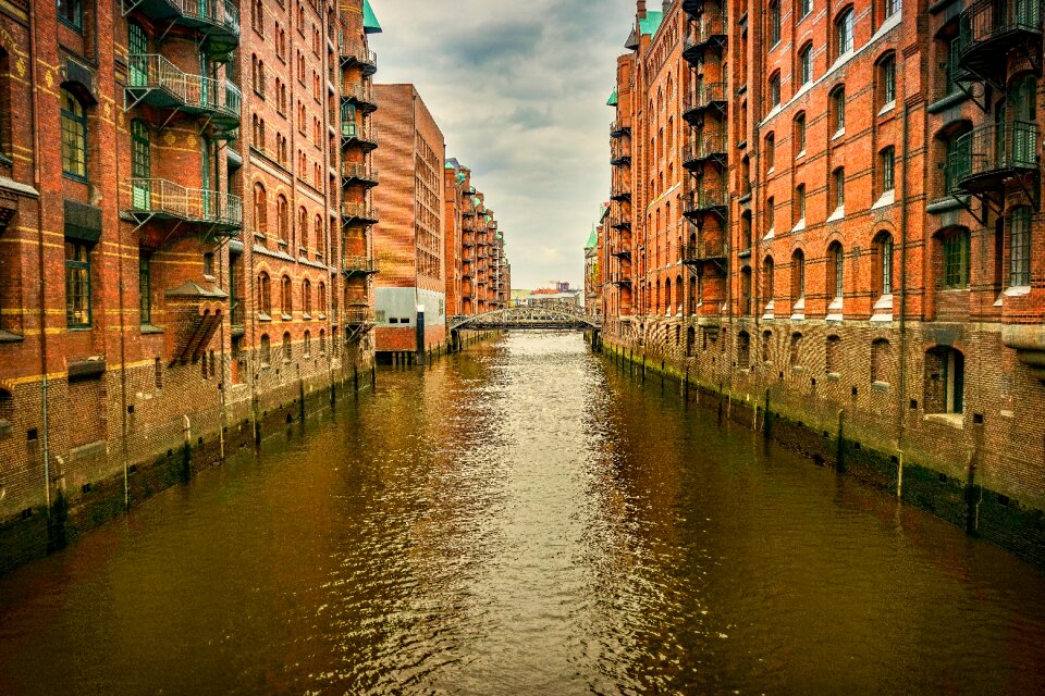 Old speicherstadt architecture houses