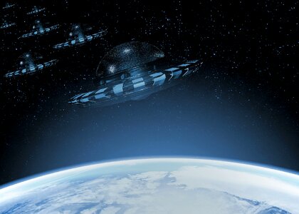 Spaceship forward futuristic photo
