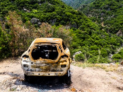 Total damage burned down vehicle photo