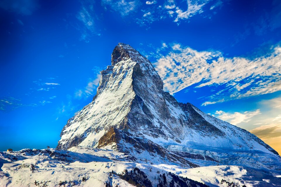 Landscape sky snow mountain