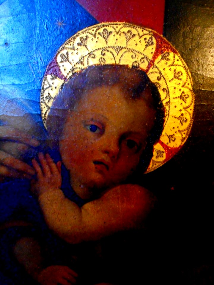 Child Jesus - Detail of the Virgin Mary with Child by unknown Neapolitan painter, half 16th century - Museum Quadreria dei Girolamini in Naples (45038629534)