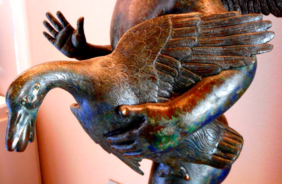 Cupid with goose (detail) - bronze fountain (1st century BC-1st century AD) from Pompeii - Exhibition Herculaneum and Pompeii Vision of Discovery at the Archaeological Museum of Naples (31680034918)