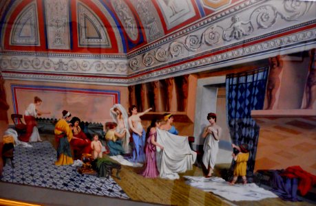 The Baths as they were - gouache (1893) by Antonio Coppola - Exhibition Herculaneum and Pompeii Vision of Discovery at the Archaeological Museum of Naples (44426726655)