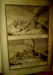 Vesuvius' eruption year 1775 - etching from the book Francesco La Marra, Ragionamento istorico dell'incendio del Monte Vesuvio, Naples 1776 - National Library of Naples (45390800702)
