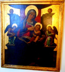 Virgin Mary with Child (=Virgo Lactans=Our Lady nursing the Child) and musician Angels by unknown Neapolitan painter , half 16th century - Museum Quadreria dei Girolamini in Naples (31789693948)