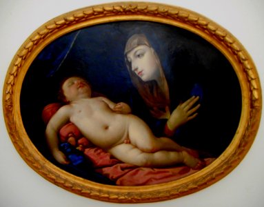 Virgin Mary with Child, oil on copper by Elisabetta Sirani (Bologna 1628-1665) - Museum Quadreria dei Girolamini in Naples (44631545774)