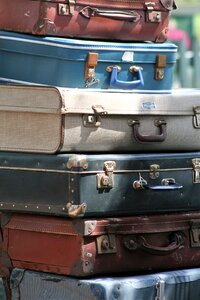 Train station holiday luggage