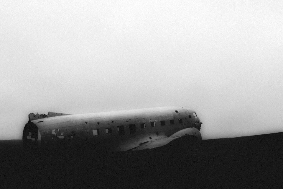 Wreckage black and white grayscale