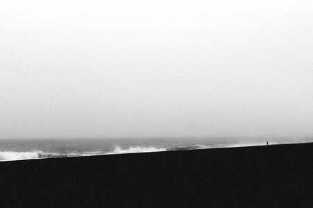 Sea ocean black and white photo