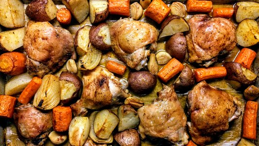 Cooking carrots potatoes photo