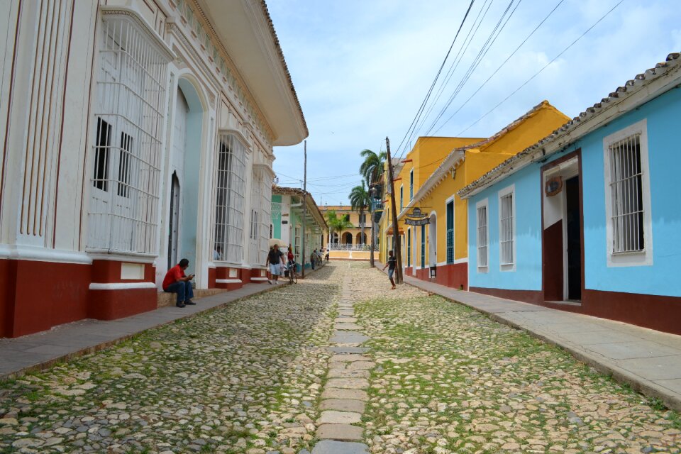 The cobbled streets colored houses trinidad