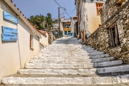 Village street stairway