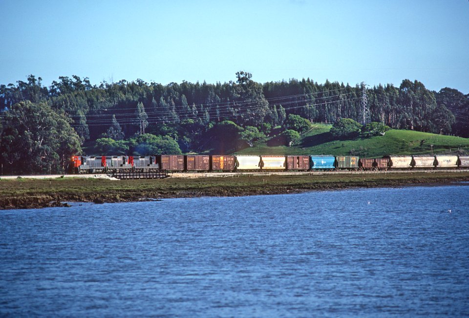 3 Southern Pacific SD9s and Train at Elkhorn Slough -- 3 Photos (32275367074)