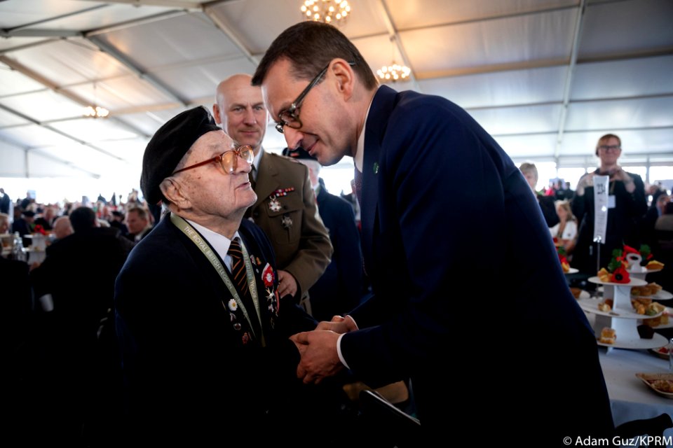 75th anniversary of the landing of Allied forces in Normandy. Polish veterans with Mateusz Morawiecki