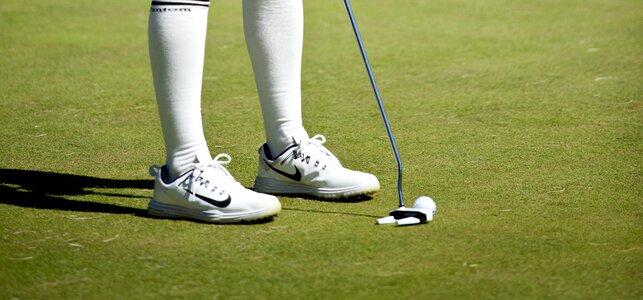 Golf course golf players putting