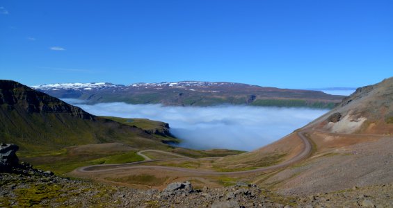 Above the clouds on the way to Borgarfjorour Eystsa, Iceland (36233223976) photo