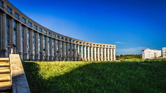 Building panoramic horizontal plane photo