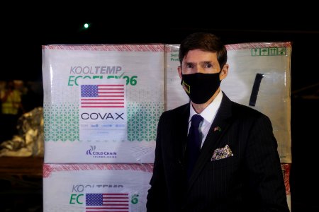 Ambassador Earl R. Miller welcomed the arrival of 2.5 million doses of Moderna vaccine donated to Bangladesh by the United States (51290377352)