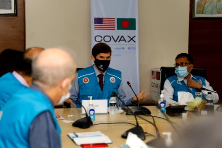 Ambassador Miller and USAID Mission Director Handover Pfizer Vaccine (51556952260)