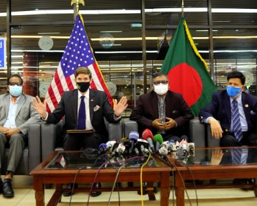 Ambassador Earl R. Miller welcomed the arrival of 2.5 million doses of Moderna vaccine donated to Bangladesh by the United States (51291304203)