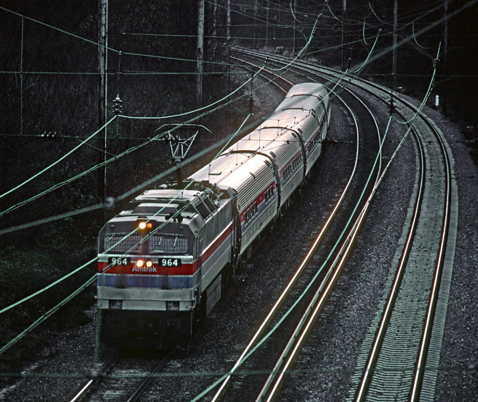 Amtrak E60CH 964 near Seabrook, MD in December 1980 (33174105193)